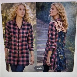 Soft surroundings, Kensington top velvet floral size PS 6–8 Boho NWT